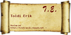 Toldi Erik névjegykártya